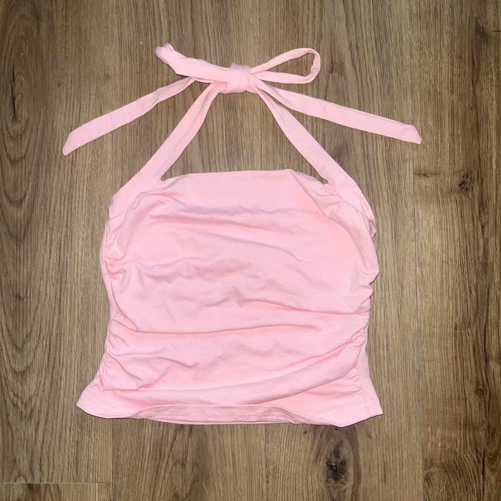 Pink Shein tie top